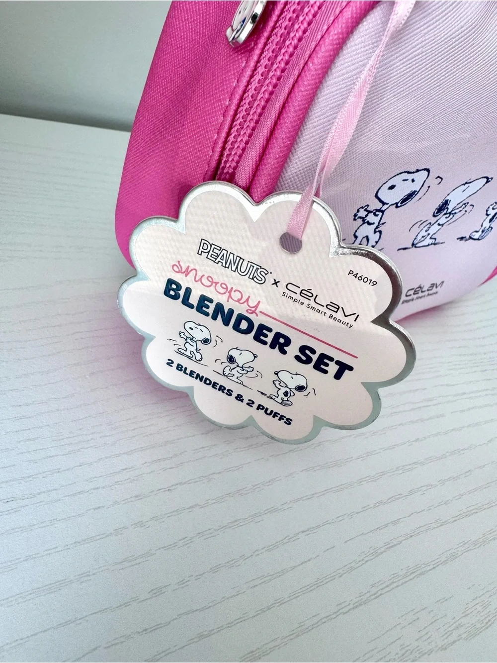 Peanuts x Celavi Pink Snoopy Blender Set with  Cosmetic Case
